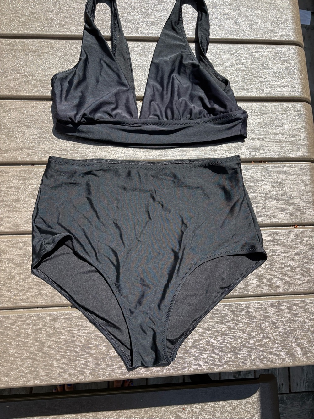 Aerie Black Two-Piece High-Waist Bikini Set